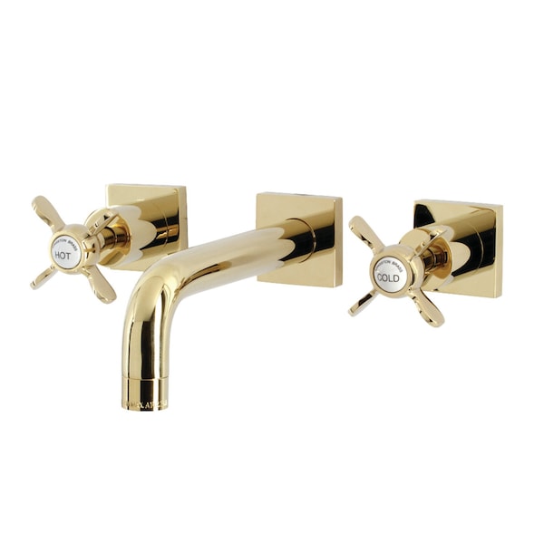Kingston Brass KS6122BEX Two-Handle Wall Mount Bathroom Faucet, Polished Brass KS6122BEX - main